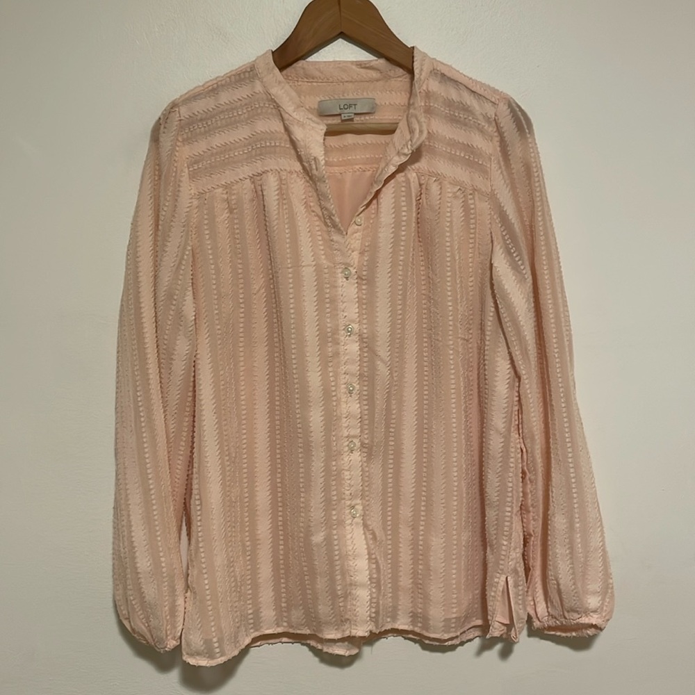 LOFT Size Medium Pink Blouse